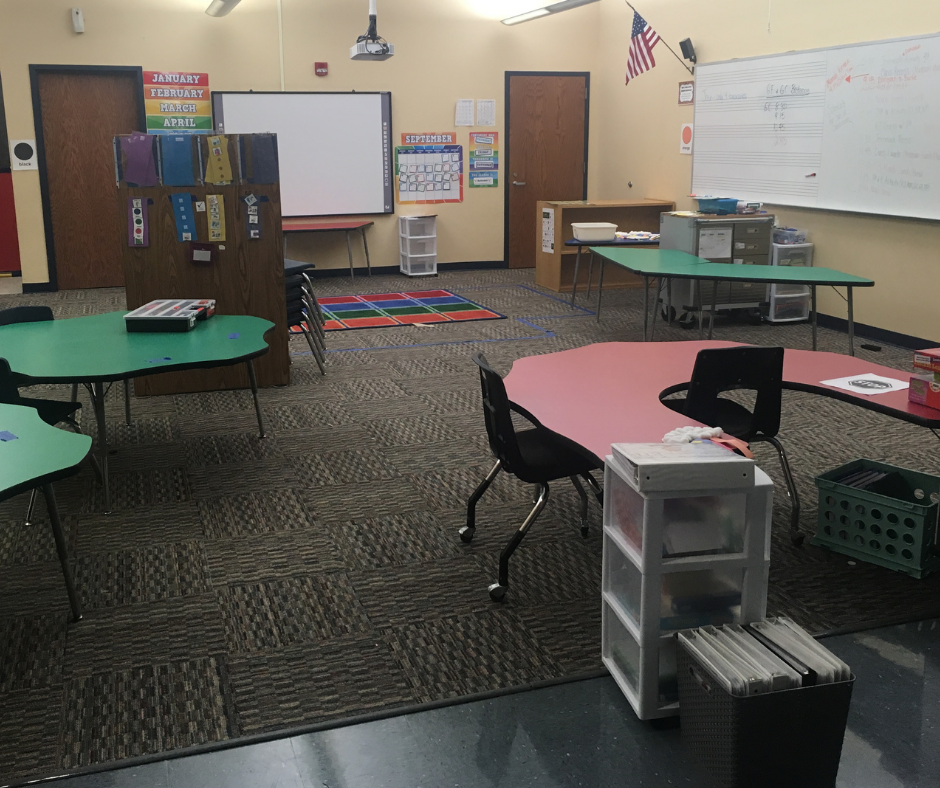 Image of a classroom with specific zones to create a structured learning environment.